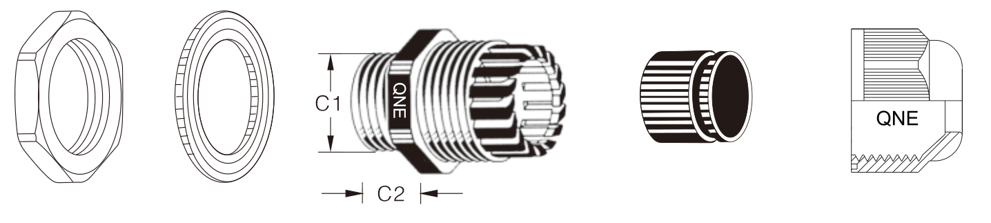 United-structure nylon cable gland